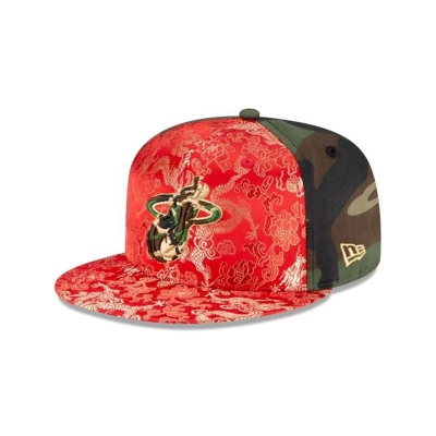 Miami Heat Gorra | New Era NBA Dragon Satin 59fifty Fitted Cap Mexico - Verdes